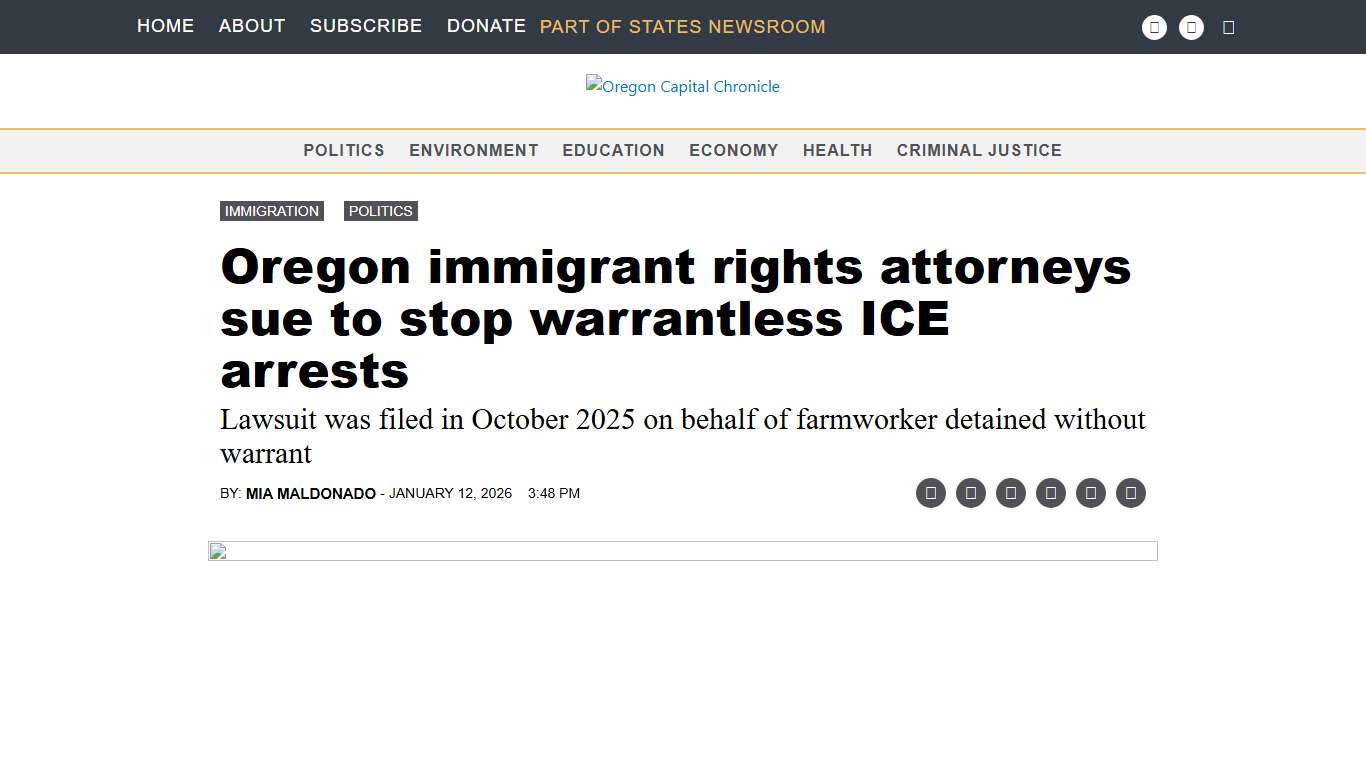 Oregon immigrant rights attorneys sue to stop warrantless ICE arrests • Oregon Capital Chronicle